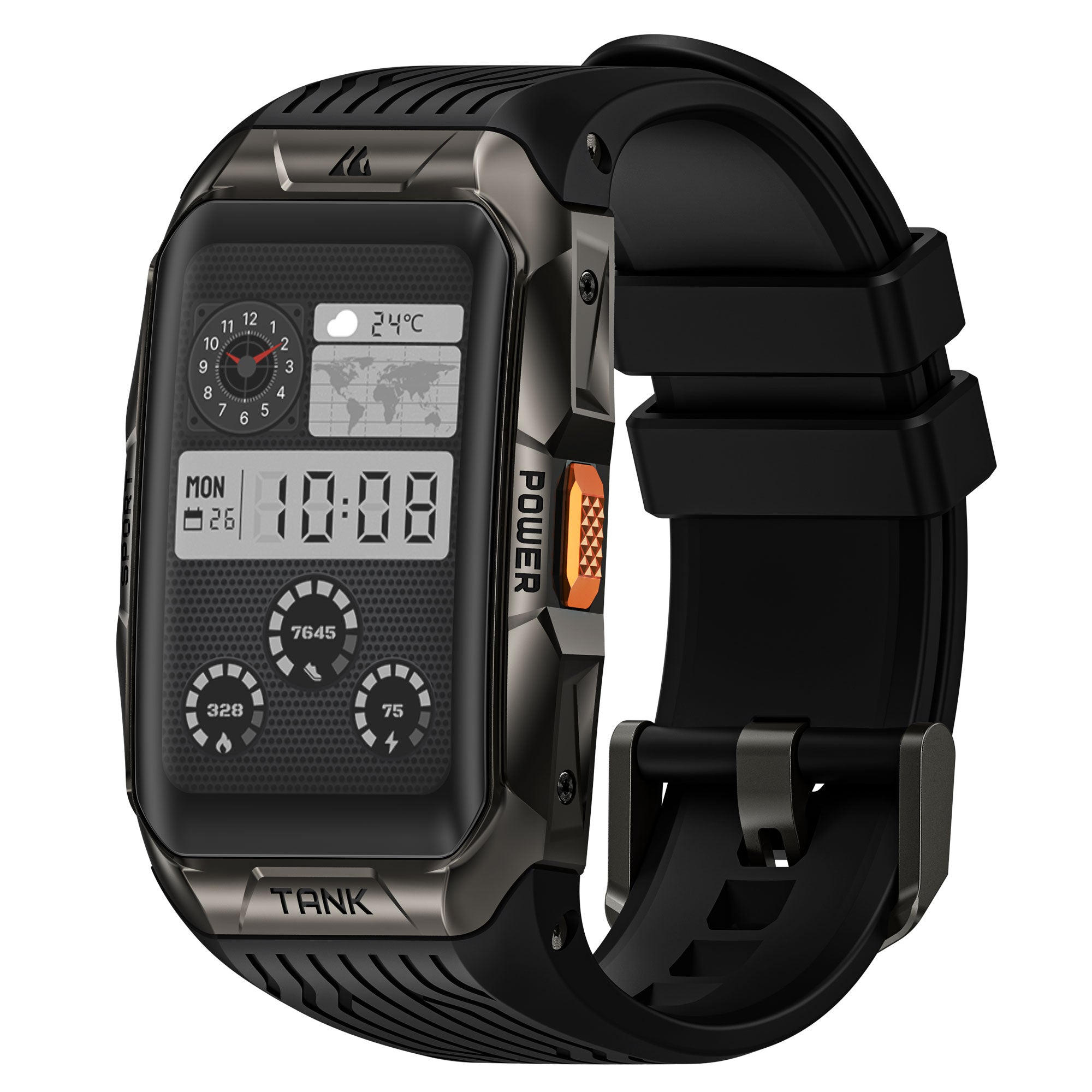 KOSPET TANK X2 Smartwatch with Waterproof Design-Silver