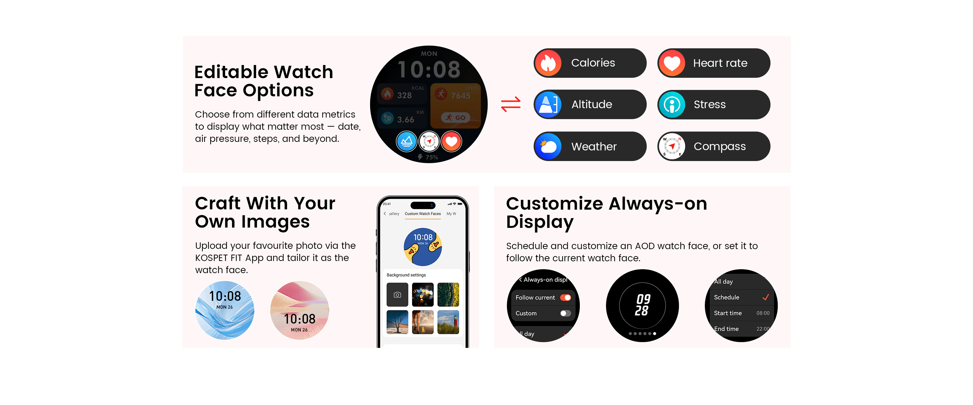 Edit watch faces AOD SmartWatch 