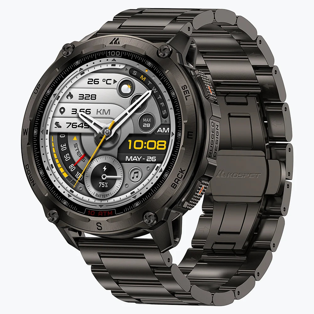 KOSPET TANK T4  Special Edition Smartwatch
#color_black^package_Special Edition: Silicone+Steel Straps