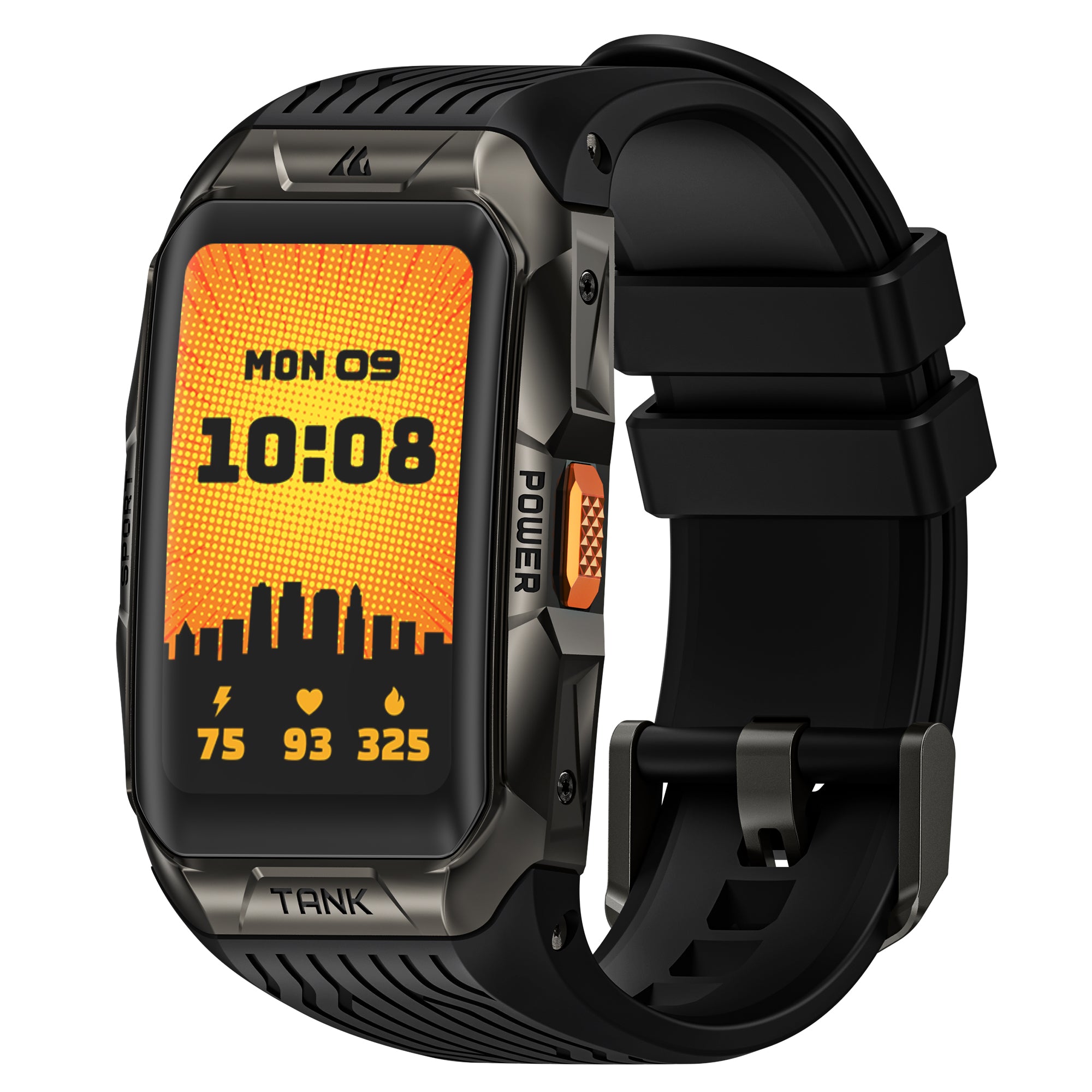 KOSPET TANK X2U Smartwatch with Waterproof Design and GPS-Black