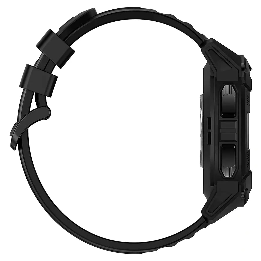 Side view of KOSPET TANK S2 Smartwatch with rugged design on white background-Black